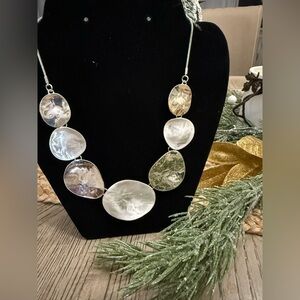 Stunning Metal hammered bold necklace, like new